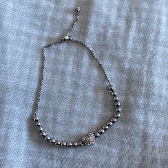 Sterling Silver Pavé Heart Slider Bracelet - Picture 1 of 3